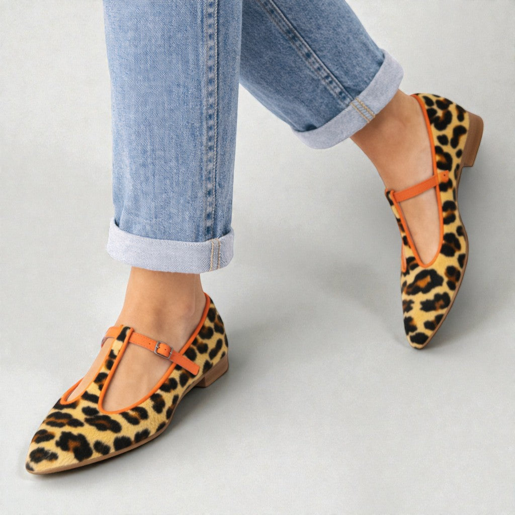 Lulu™ | Leopard T-Strap Flats