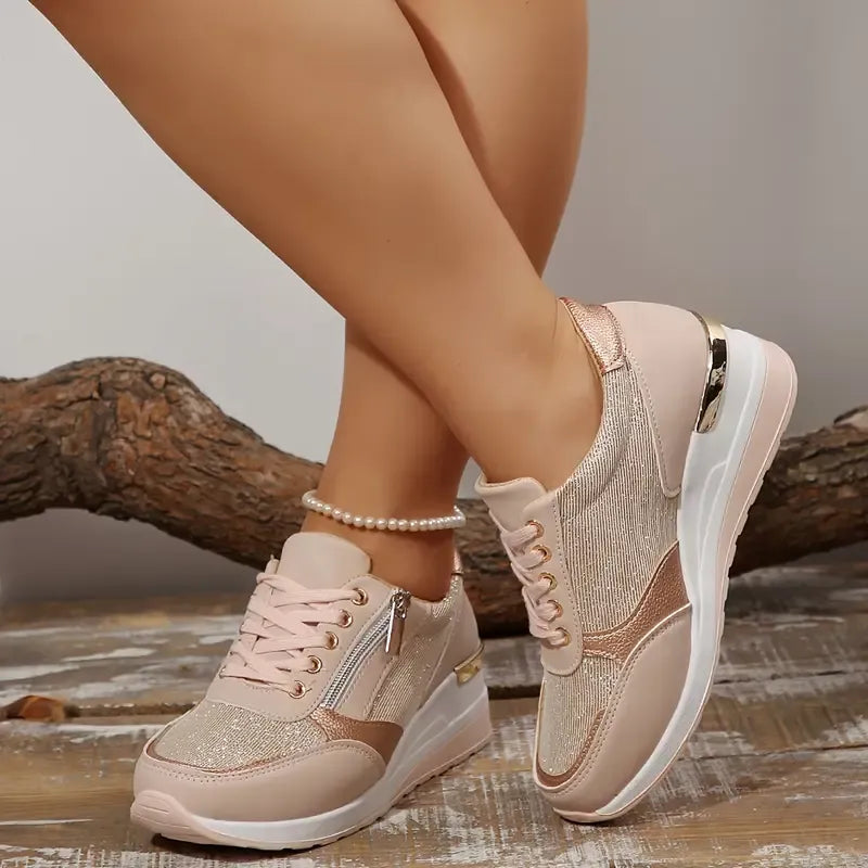 Kyra™ | Orthopedic Sneakers with Laces and Side Zipper