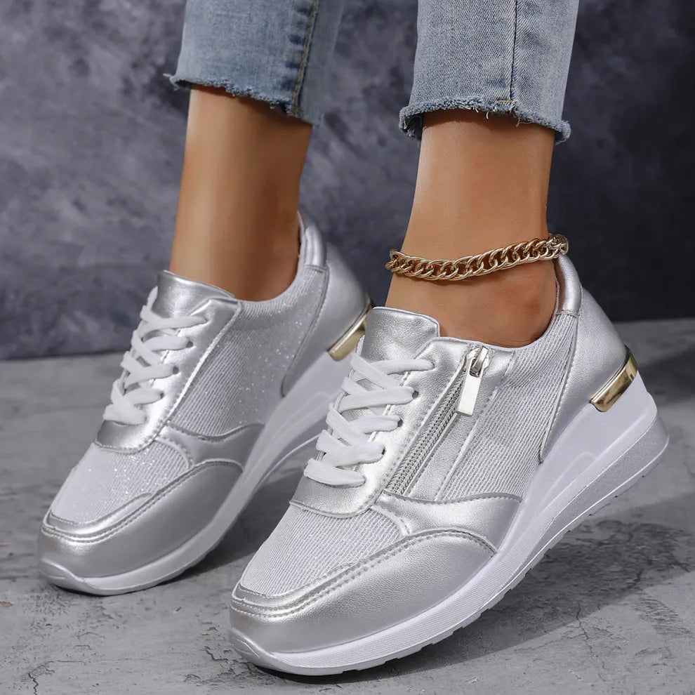 Kyra™ | Orthopedic Sneakers with Laces and Side Zipper
