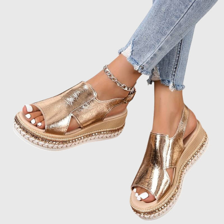 Megan | Metallic Platform Sandals