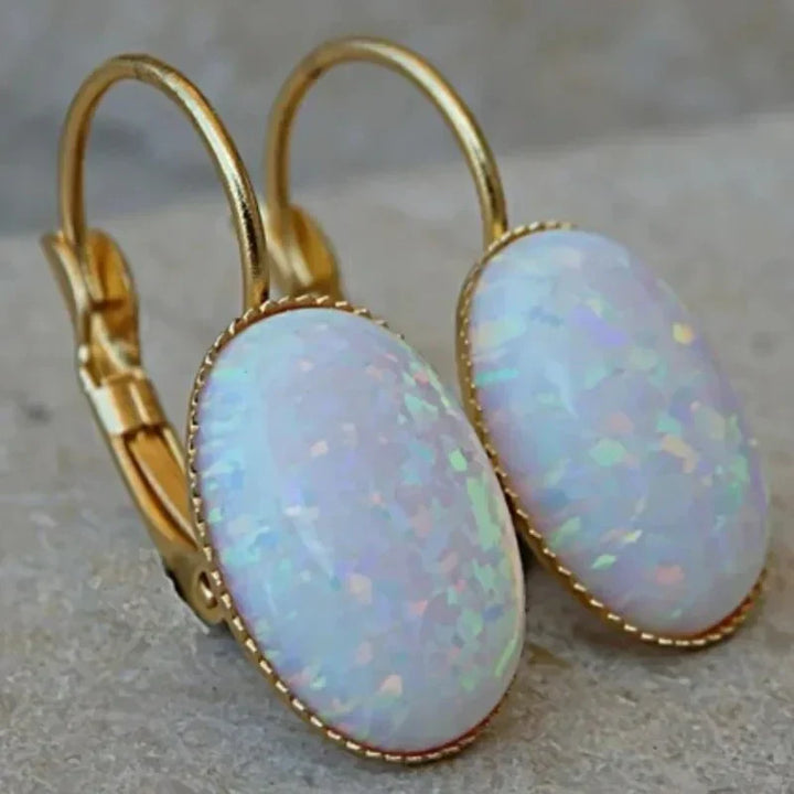 Isolde™ | White Opal Vintage Earrings