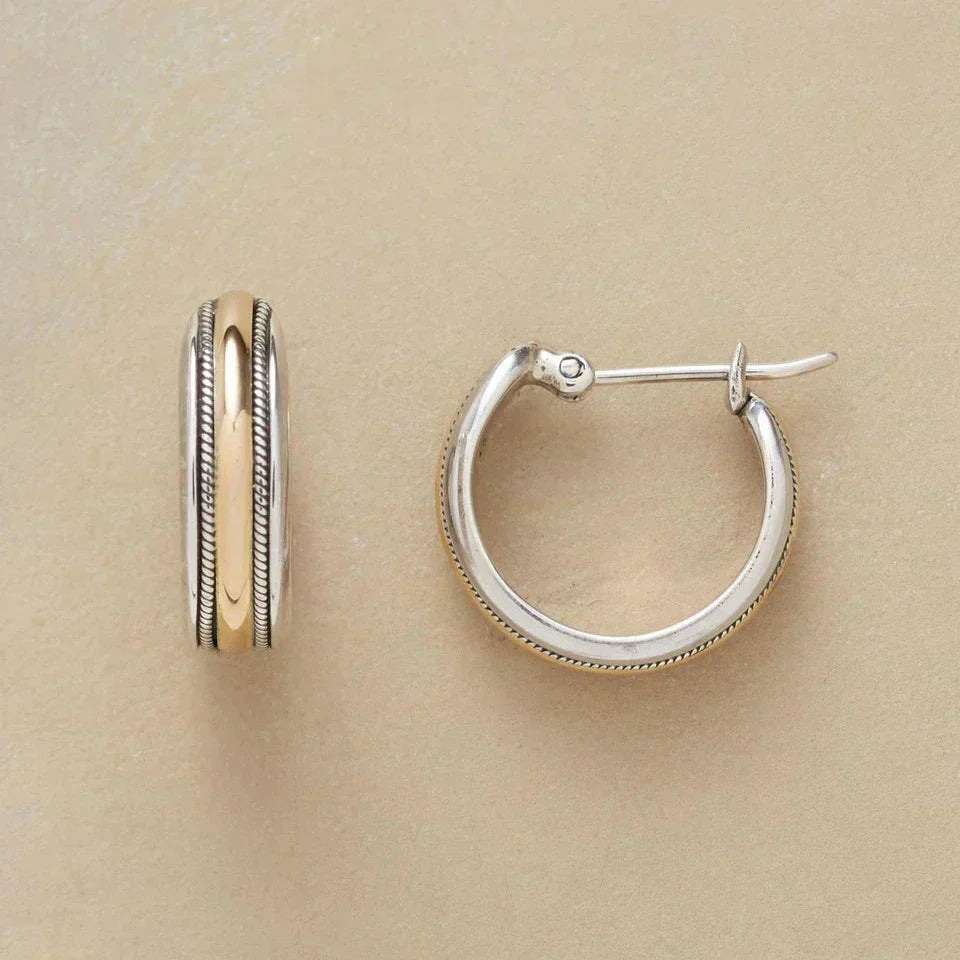 Elara™ | Vintage Line Hoop Earrings