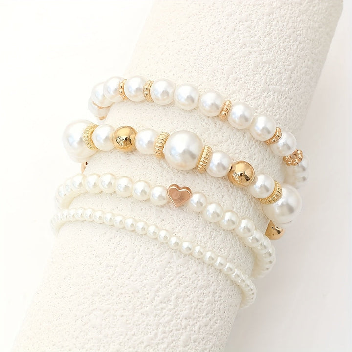 Ensemble de bracelets élégants en forme de cœur avec des perles