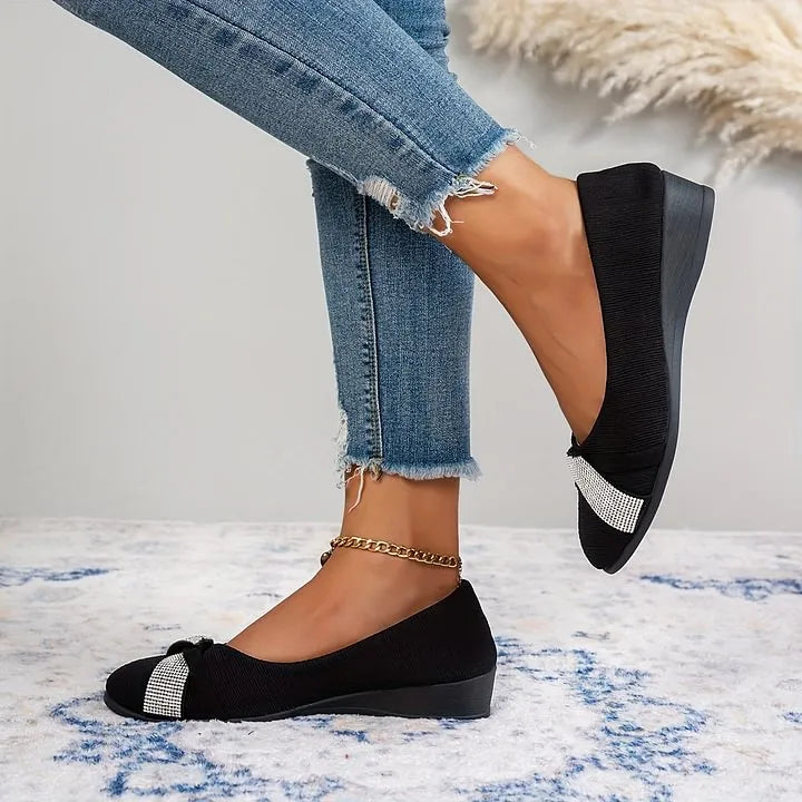 Luna™ | Orthopedic Rhinestone Flat Shoes