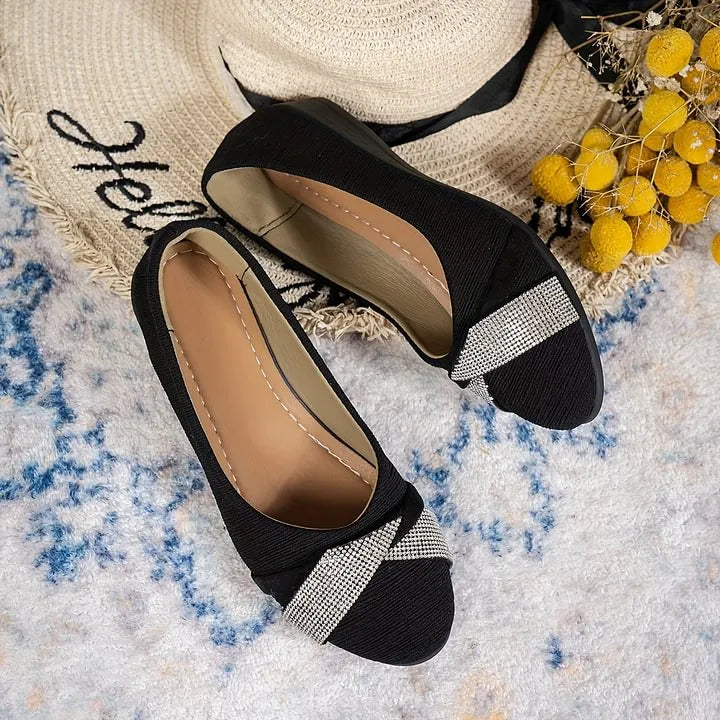Luna™ | Orthopedic Rhinestone Flat Shoes
