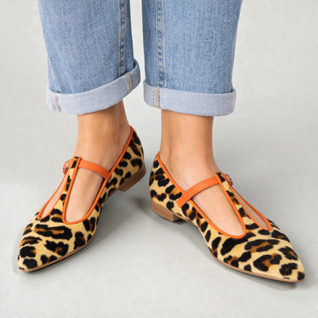 Lulu™ | Leopard T-Strap Flats