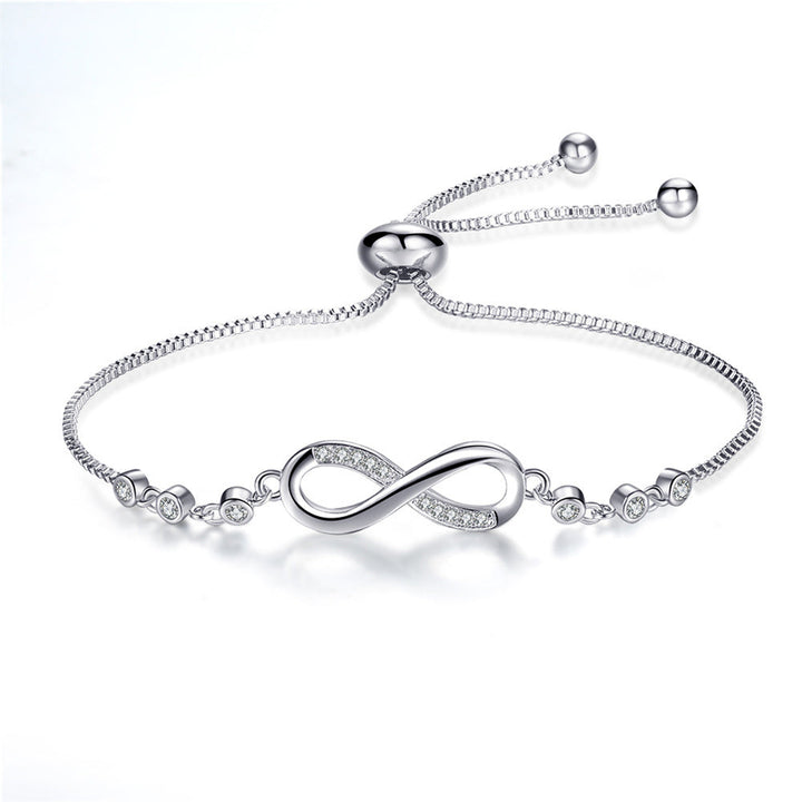 Bracelet ajustable chic en or rose en forme de l'infini