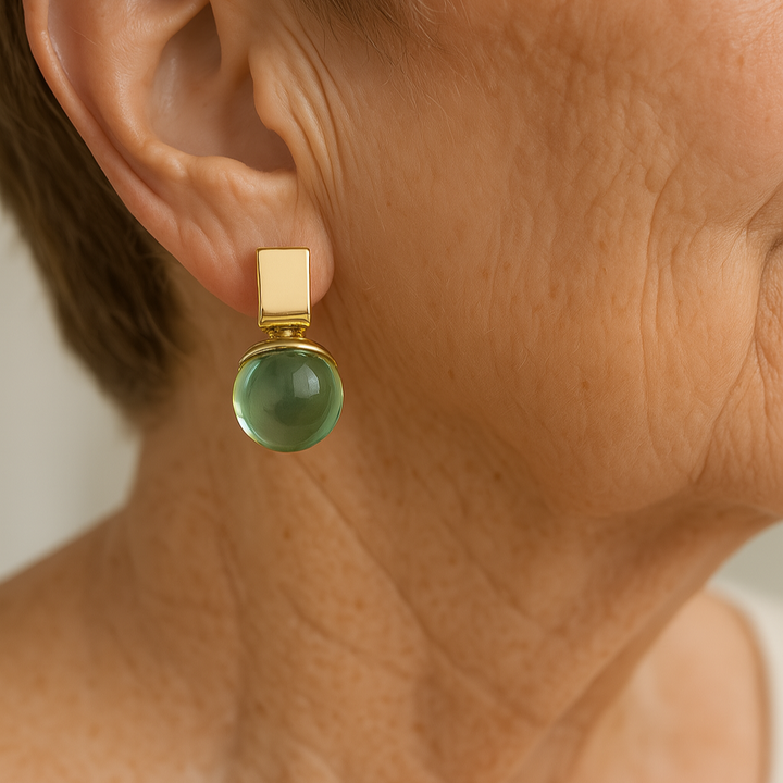 Isla™ | Green Crystal Vintage Earrings