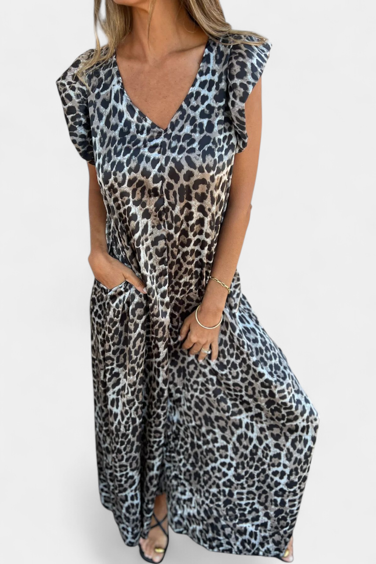Amelia™ | Wide-Leg Leopard Print Jumpsuit