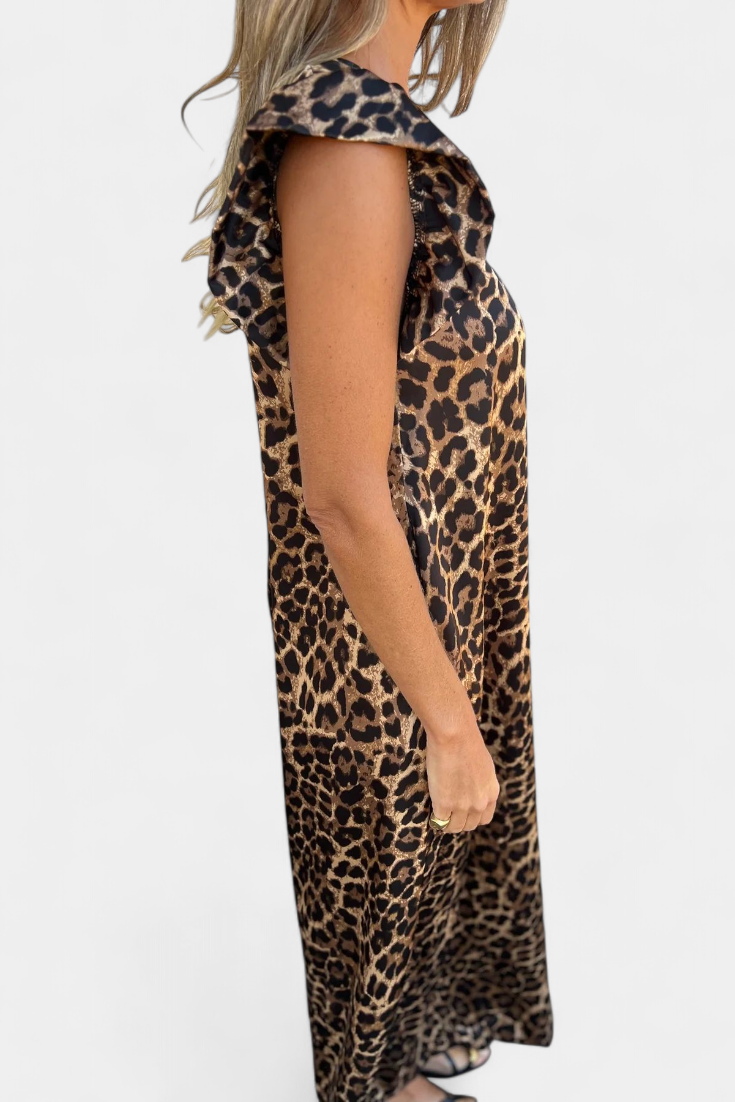 Amelia™ | Wide-Leg Leopard Print Jumpsuit