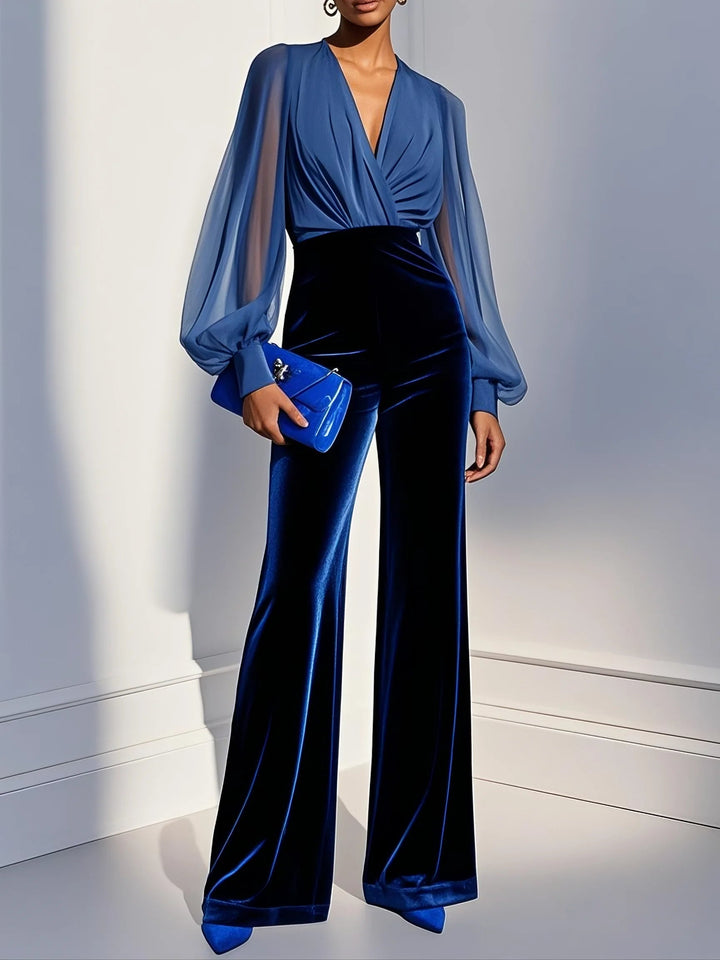 Noor™ | Velvet Jumpsuit with Mesh