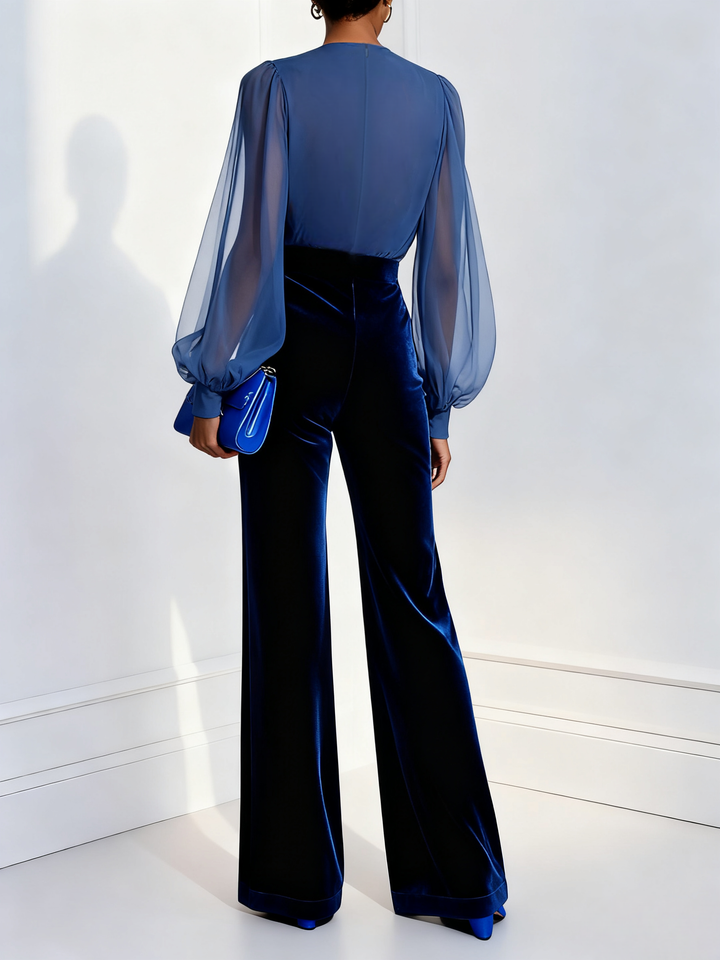 Noor™ | Velvet Jumpsuit with Mesh