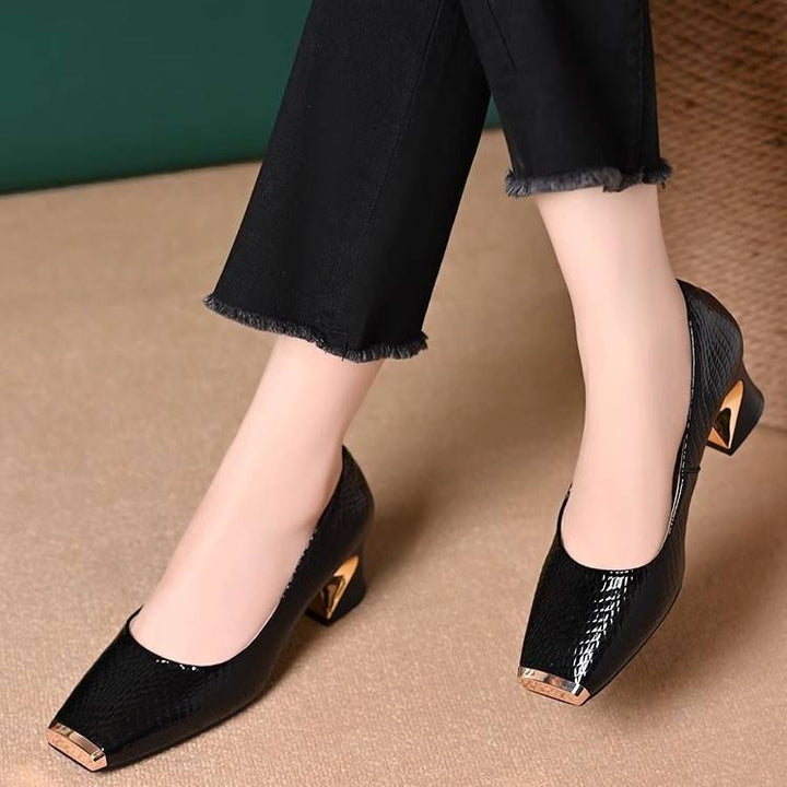 Olivia™ | Metallic Block Heel Pumps