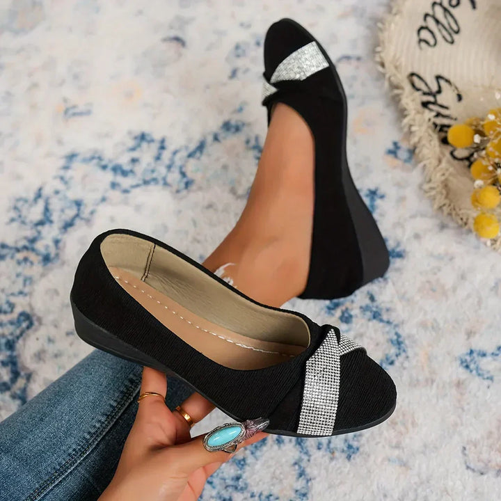 Luna™ | Orthopedic Rhinestone Flat Shoes