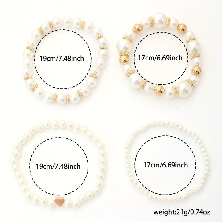 Ensemble de bracelets élégants en forme de cœur avec des perles