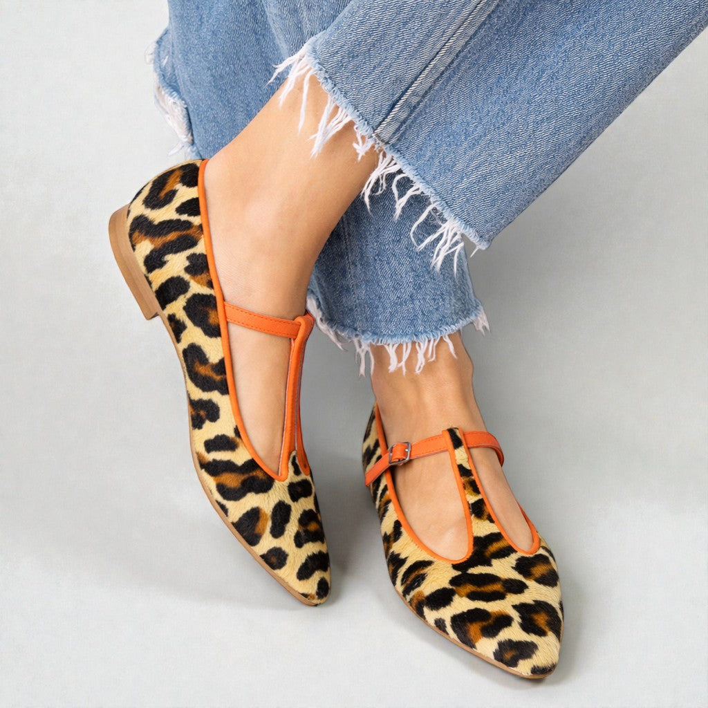 Lulu™ | Leopard T-Strap Flats
