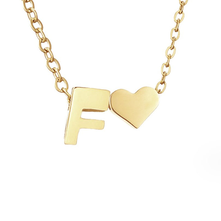 Collier Initial Intemporel avec Pendentif en Cœur