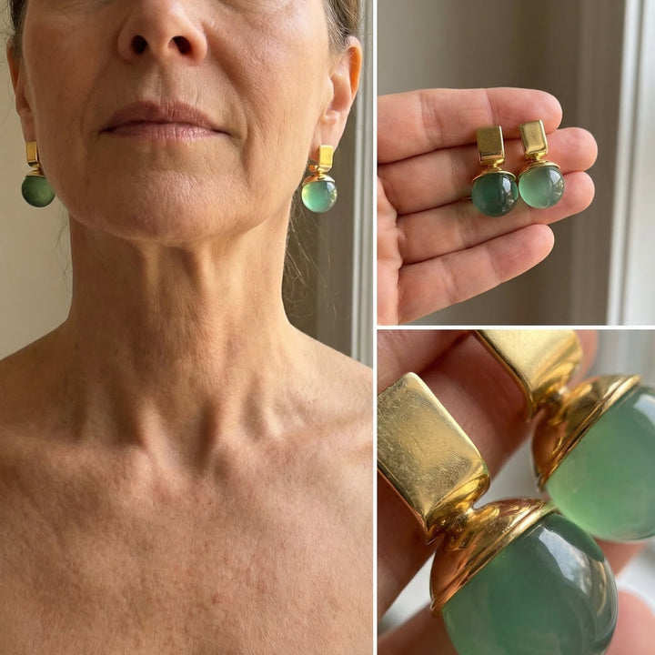 Isla™ | Green Crystal Vintage Earrings