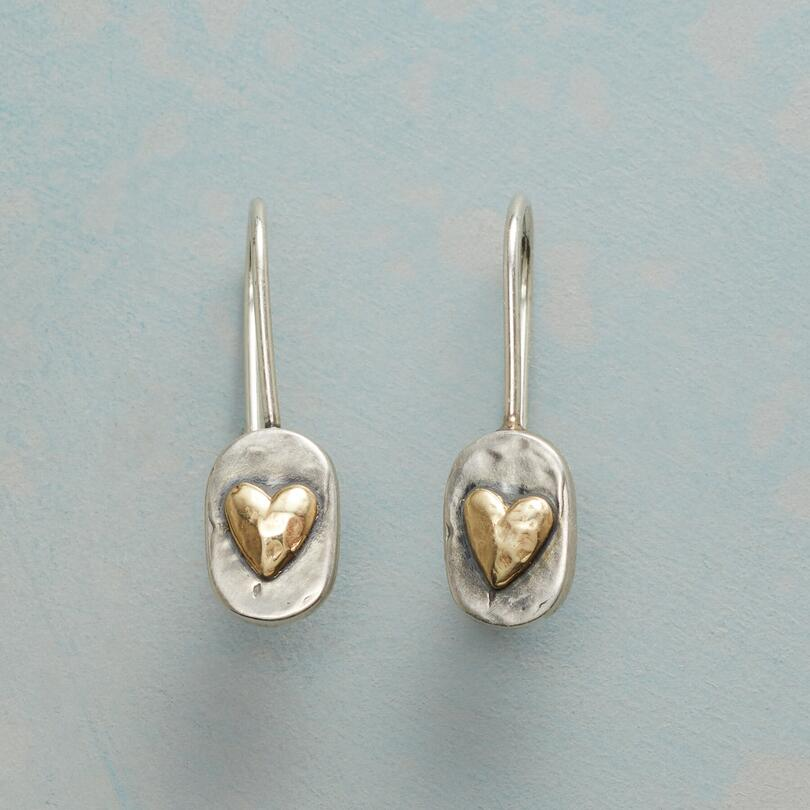 Elowen™ | Gold Inlaid Heart Earrings