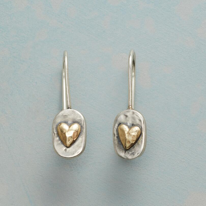 Elowen™ | Gold Inlaid Heart Earrings