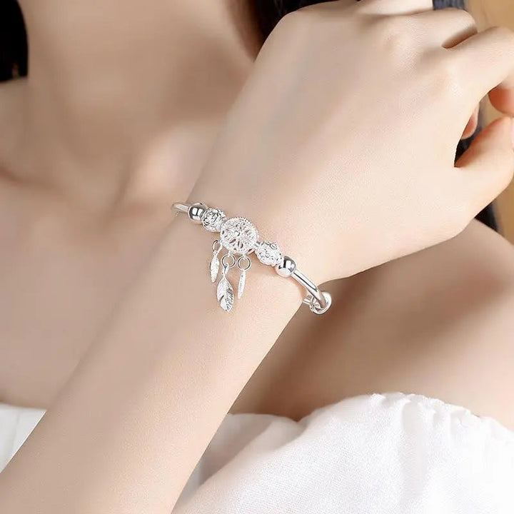 Bracelet en argent avec pendentif attrape-rêves